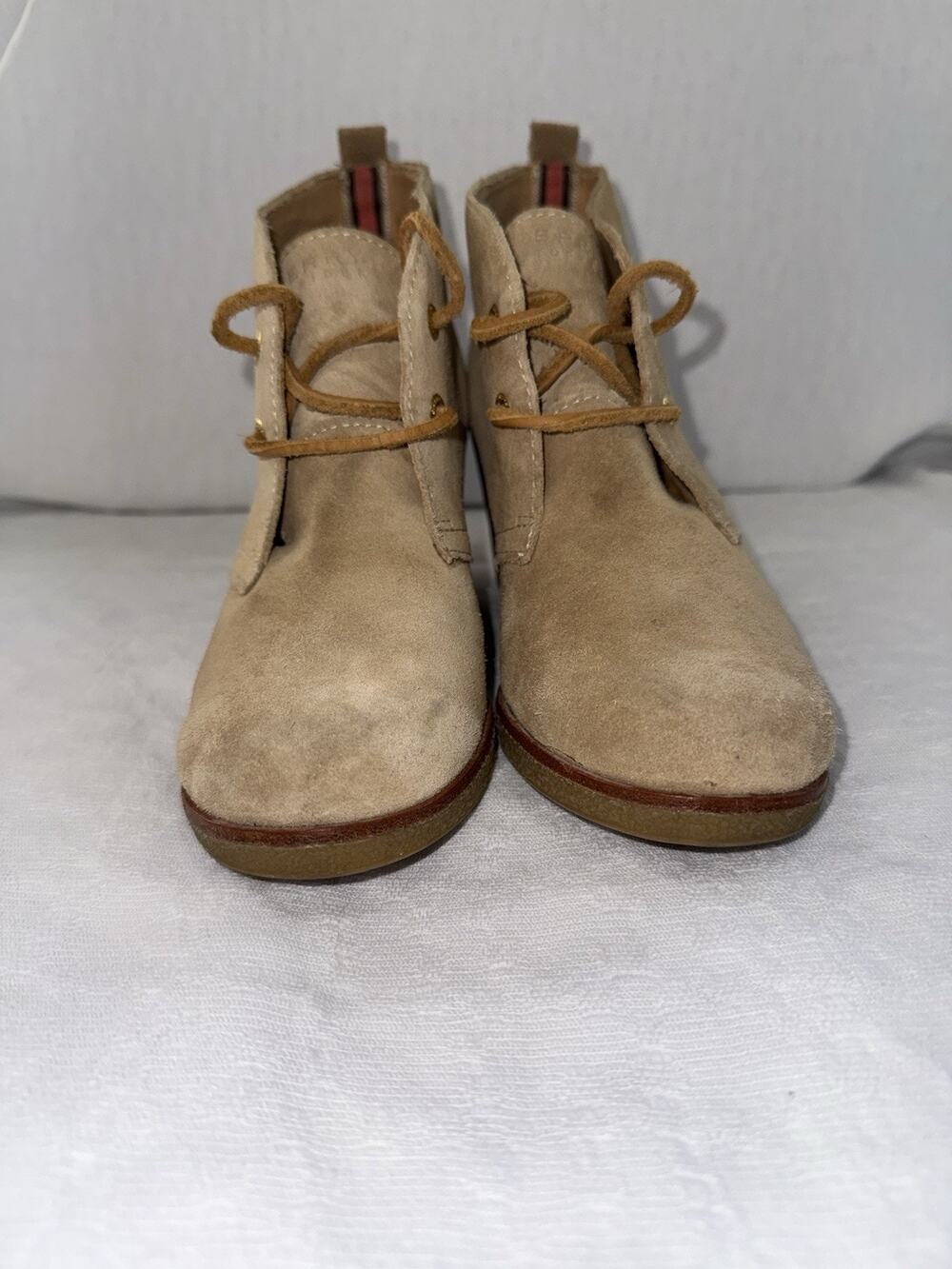 Sperry Topsider Wedge Booties Womens 8M Tan Suede Cottagecore Boho Ankle Boot